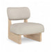 Vetra - Vegan Leather Upholstered Accent Chair With Natural Base - Simple Home Plus