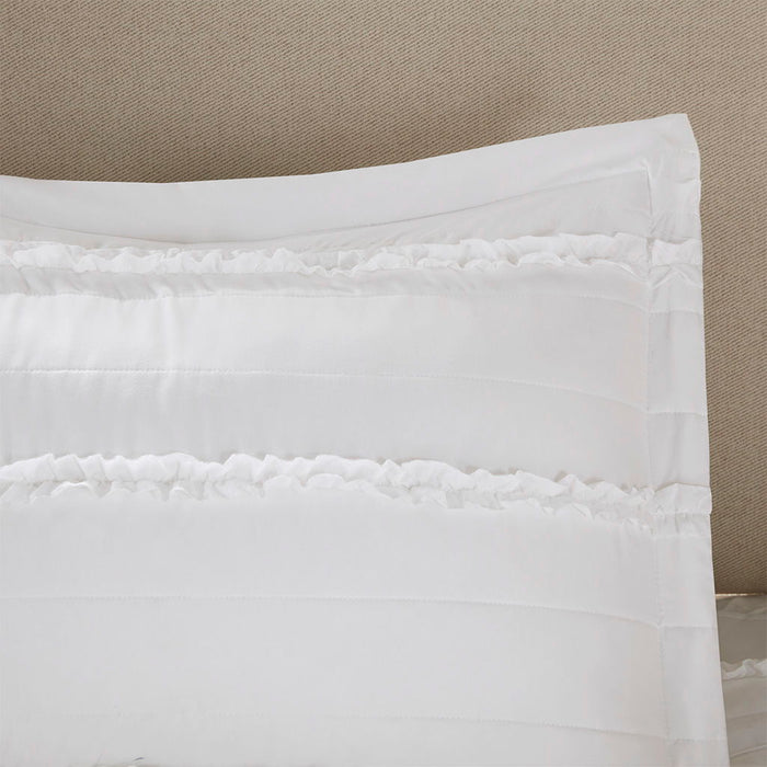 Celeste - King 4 Piece 2 in 1 Duvet Set - White - Simple Home Plus