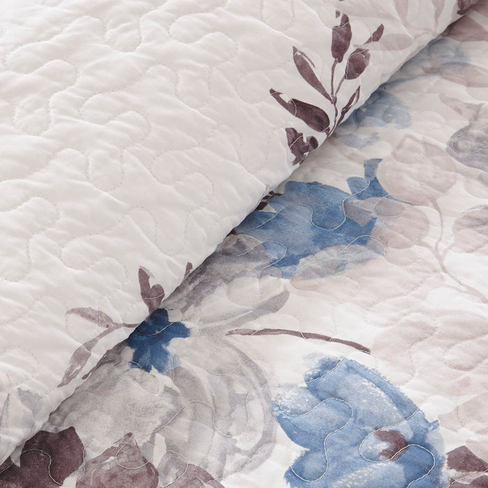 Luna - 6 Piece Reversible Coverlet Set - Blue - Simple Home Plus