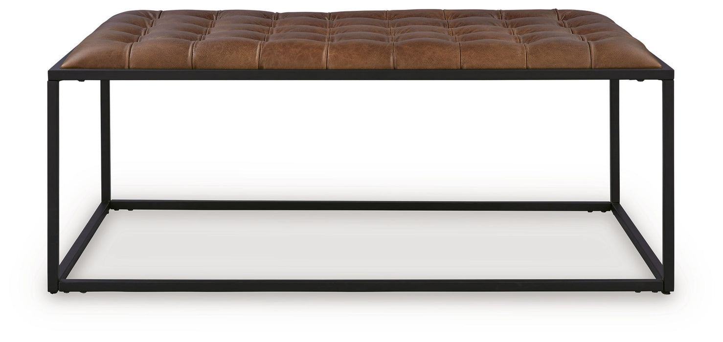 Junsor - Cocktail Ottoman - Brown / Black - Simple Home Plus