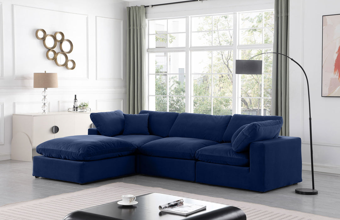 Comfy - 4 Piece Velvet Modular Sectional With Chaise - Simple Home Plus