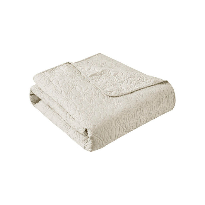 Quebec - Oversized Quilted Throw - Ivory - Simple Home Plus