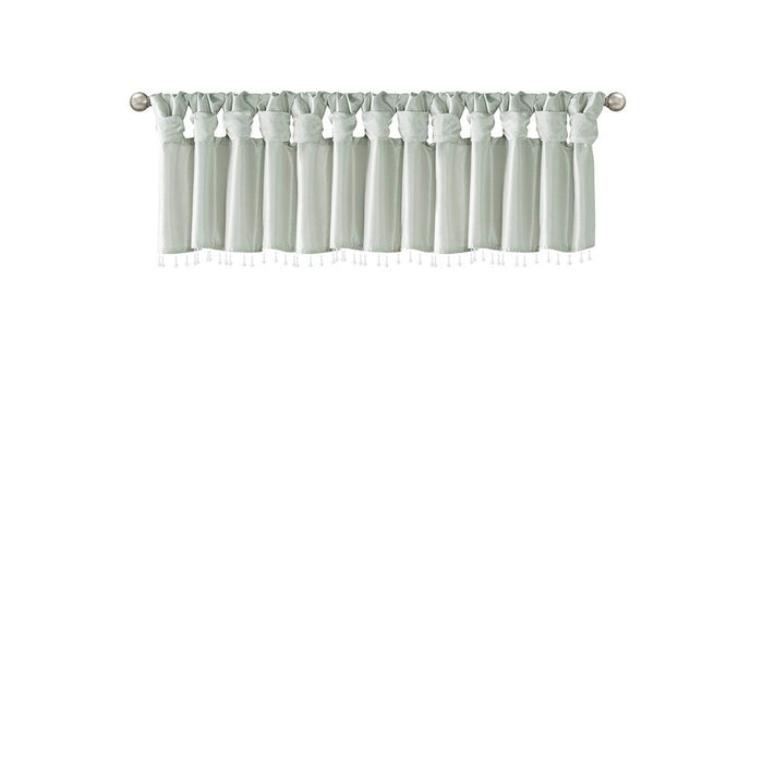 Emilia - Lightweight Valance With Beads - Dusty Aqua - Simple Home Plus