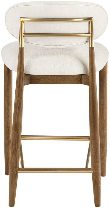 Riccio - Fabric Stool - Walnut Frame - Simple Home Plus