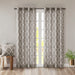 Saratoga - 95" Fretwork Print Grommet Top Window Curtain - Gray - Simple Home Plus
