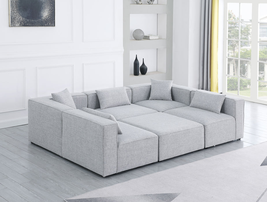 Cube - Linen 6 Piece Modular Sectional - Simple Home Plus
