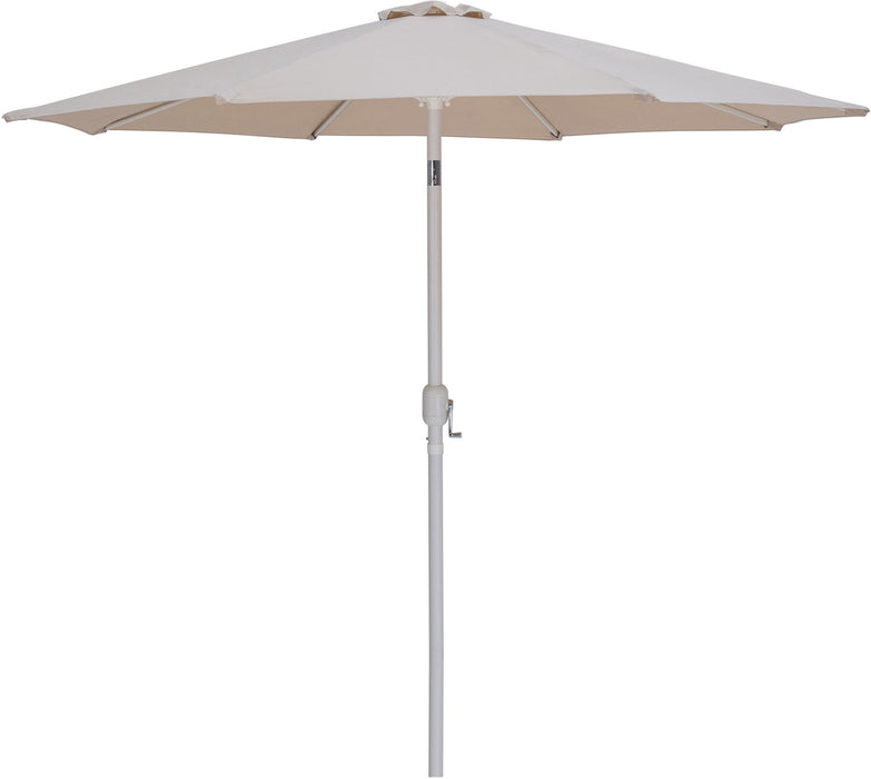 Fiji - Aluminum Patio Umbrella With Square Teak And White Base - Simple Home Plus
