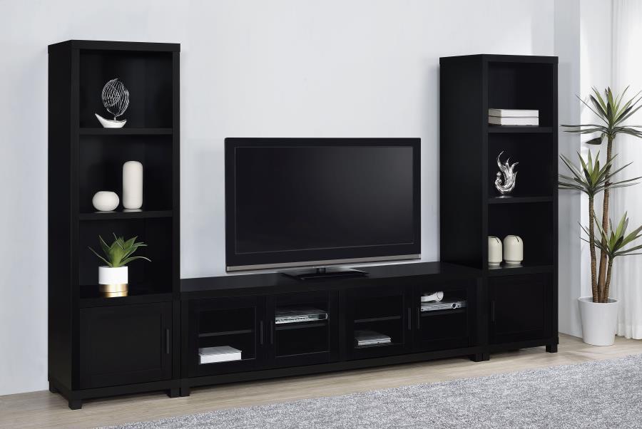 Jupiter - 3 Piece Entertainment Center TV Stand - Black - Simple Home Plus