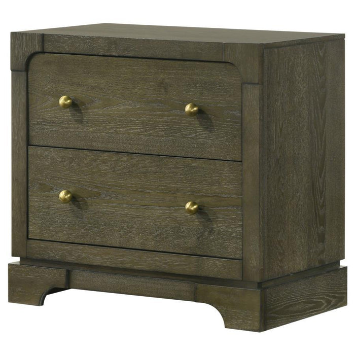 Gran Park - 2-Drawer Nightstand Bedside Table - Dark Cocoa - Simple Home Plus