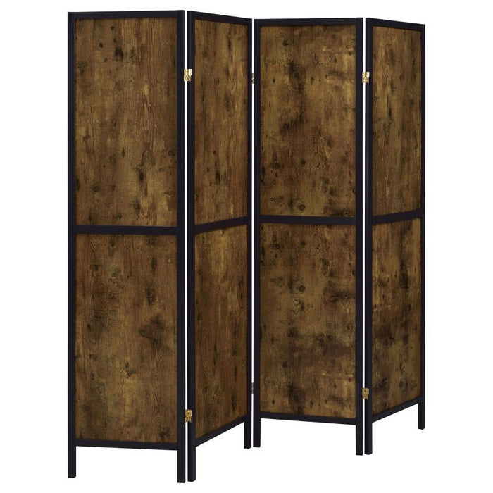 Deepika - 4-Panel Room Divider Folding Screen - Rustic Nutmeg - Simple Home Plus