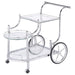Sarandon - 3-Tier Glass Shelf Metal Bar Cart - Chrome - Simple Home Plus