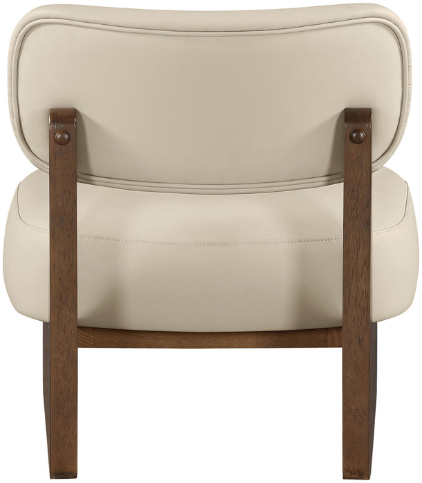 Vetra - Vegan Leather Upholstered Accent Chair With Brown Base - Simple Home Plus