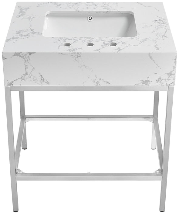 Marmo - Engineered Marble Bathroom Vanity With Chrome Base - Simple Home Plus