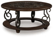 Frallyn - Dark Brown - Round Cocktail Table - Simple Home Plus