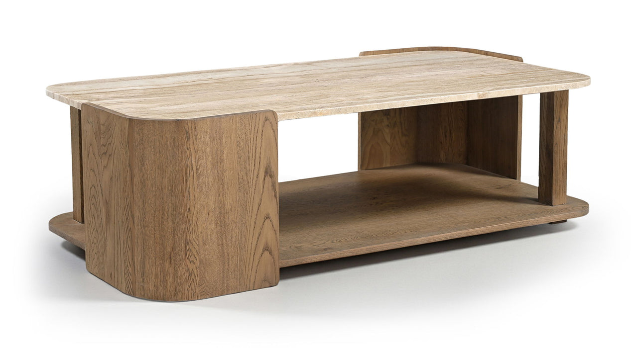 Calabria - Marble And Oak Wood Table - Simple Home Plus