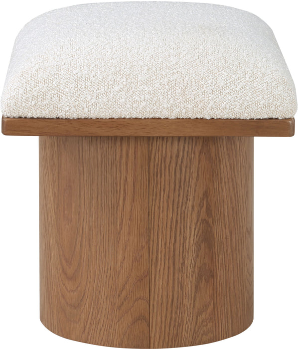 Pavilion - Bench Ottoman With Brown Base - Cream - Simple Home Plus
