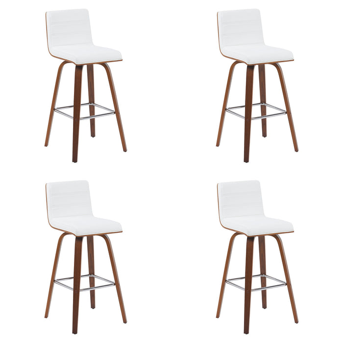 Vienna - Modern Swivel Bar Height Stool - Walnut Finished Wood Frame - Simple Home Plus