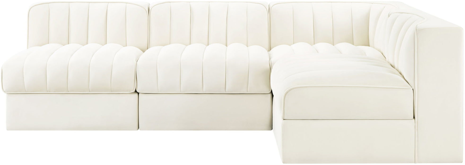 Rummi - Armless Velvet Performance Fabric Upholstered 4 Piece Modular Sectional - Simple Home Plus