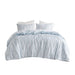 Brush Stroke - 3 Piece Oversized Reversible Duvet Cover Mini Set - Blue - Simple Home Plus