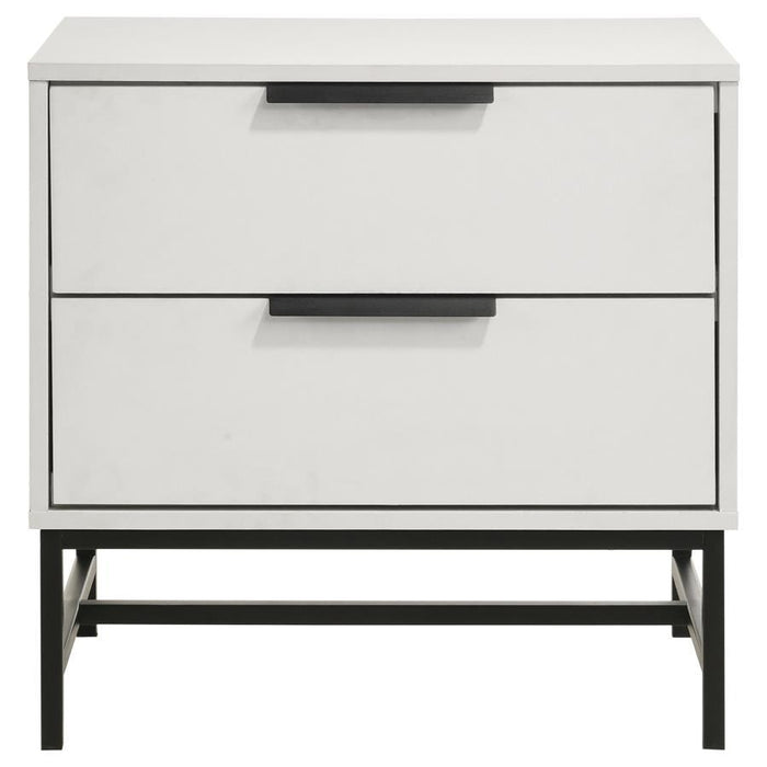 Sonora - 2-Drawer Nightstand Bedside Table - White - Simple Home Plus