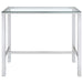 Tolbert - Rectangular Glass Top Pub Bar Table - Chrome - Simple Home Plus