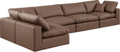 Comfy - 5 Piece Faux Leather Modular Sectional - Simple Home Plus