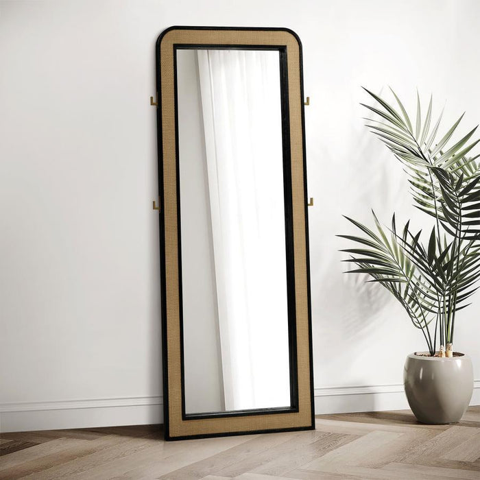 Arini - Cane Weave Full Length Standing Floor Mirror - Simple Home Plus