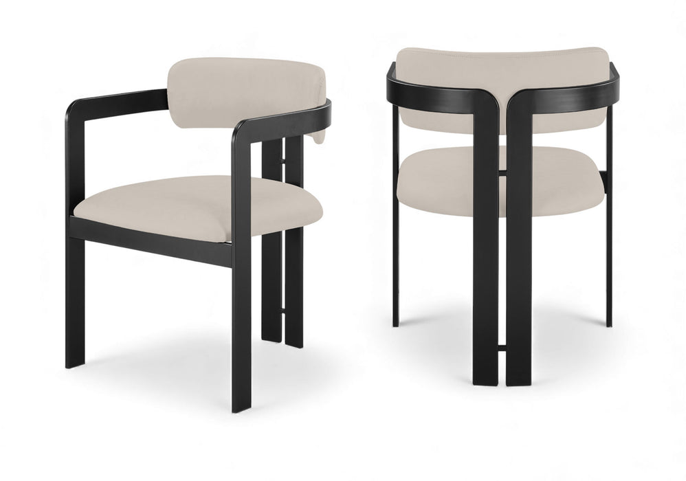 Aurum - Vegan Leather Upholstered Dining Chair (Set of 2) - Taupe - Simple Home Plus