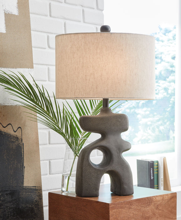 Danacy - Distressed Black - Paper Table Lamp - Simple Home Plus