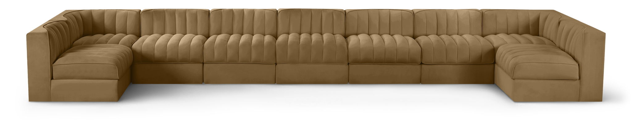 Rummi - Armless Velvet Performance Fabric Upholstered 9 Piece Modular Sectional - Simple Home Plus