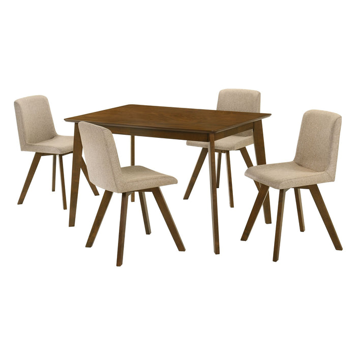 Gina - 5-Piece Rectangular Dining Set With Upholstered Chairs