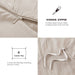 Logan - Twin/Twin Long Striped Duvet Set - Neutral - Simple Home Plus