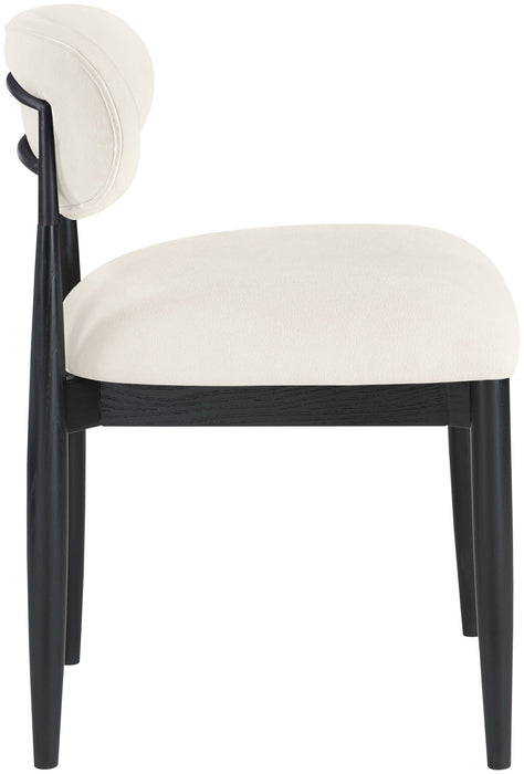 Riccio - Fabric Dining Side Chair (Set of 2) - Black Frame - Simple Home Plus