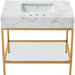 Marmo - Engineered Marble Bathroom Vanity With Gold Base - Simple Home Plus