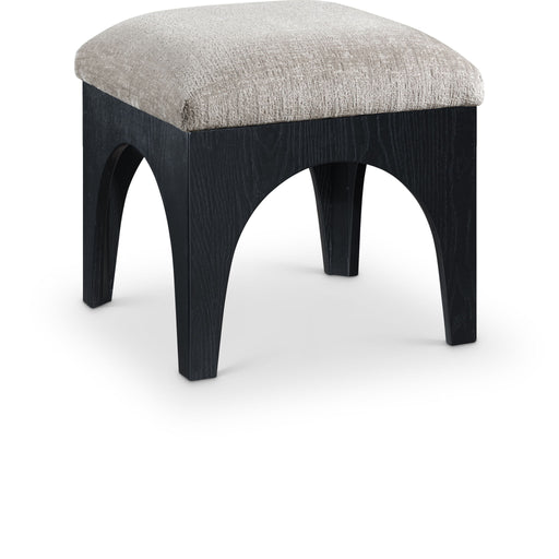 Lawson - Chenille Fabric Ottoman - Black Base - Simple Home Plus