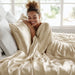 Satin - 6 Piece California King Luxury Sheet Set - Champagne - Simple Home Plus