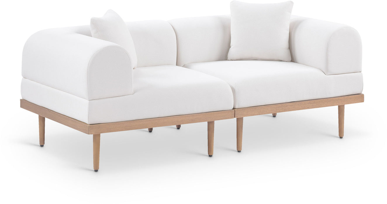 Laguna - 2 Piece Resilient Water Resistant Fabric 71" Upholstered Outdoor Patio Modular Loveseat - Simple Home Plus