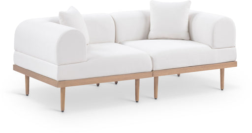 Laguna - 2 Piece Resilient Water Resistant Fabric 71" Upholstered Outdoor Patio Modular Loveseat - Simple Home Plus