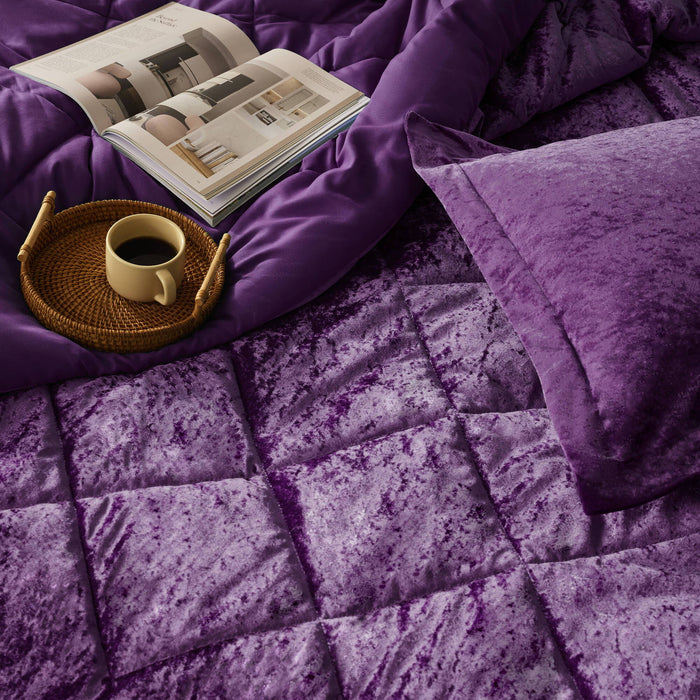 Felicia - King Comforter Set - Purple - Simple Home Plus
