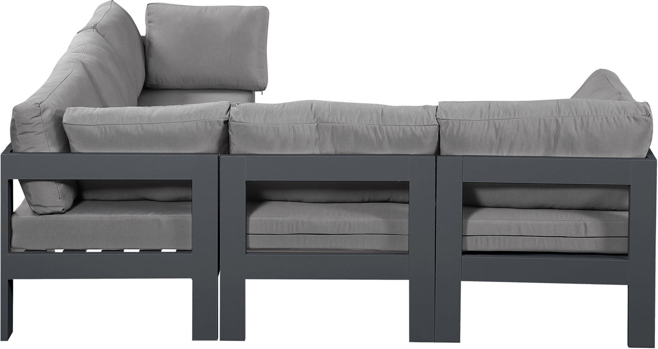Nizuc - Outdoor Patio 5 Piece Modular Sectional With Gray Frame - Simple Home Plus