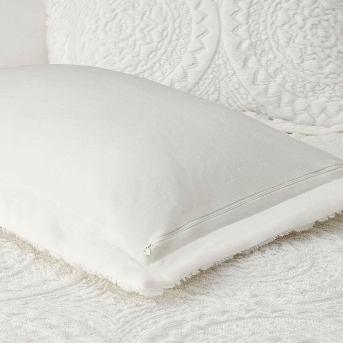 Arya - Twin Embroidered Medallion Ultra Comforter Mini Set - Ivory - Simple Home Plus