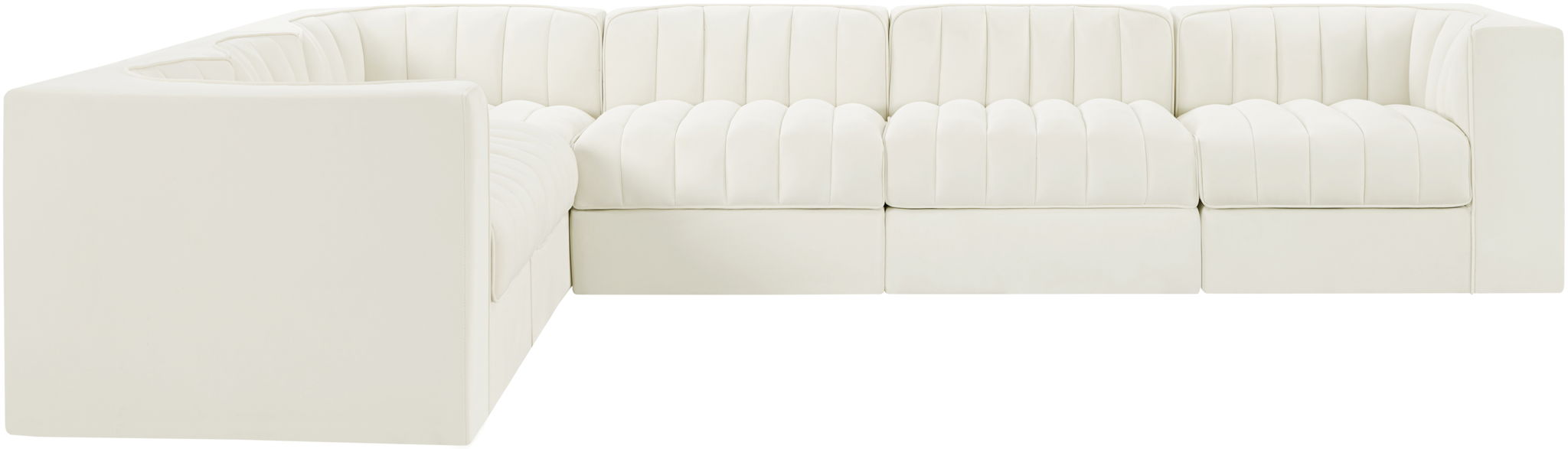 Rummi - Velvet Performance Fabric Upholstered 6 Piece Modular Sectional - Simple Home Plus