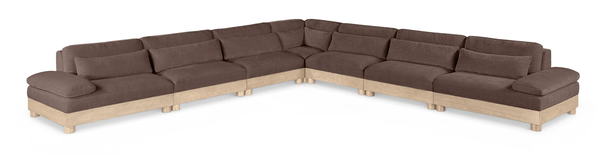 Turin - Chenille Fabric Upholstered Modular Sectional - Brown - Simple Home Plus