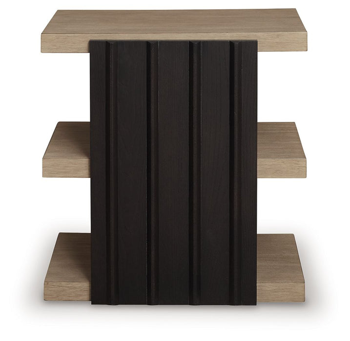 Rylandyn - Rectangular End Table - Black / Light Brown - Simple Home Plus