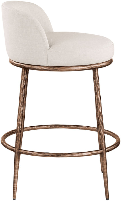 Ferro - Upholstered Counter Stool With Brushed Bronze Base - Simple Home Plus