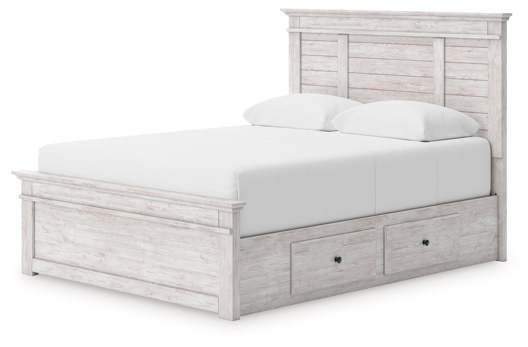 Makidern - Panel Storage Bed With 2 Under Bed Storage Units - Simple Home Plus