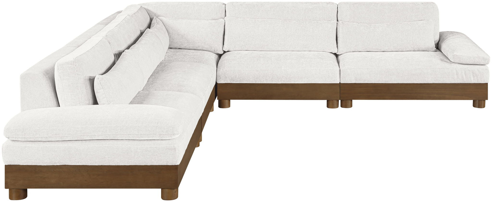 Turin - Chenille Fabric Upholstered Modular Sectional - Cream - Simple Home Plus