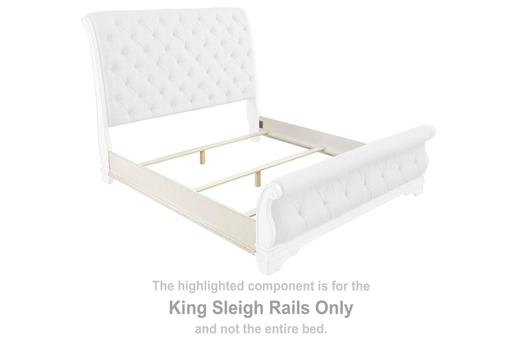 Realyn - King Sleigh Rails - Chipped White - Simple Home Plus