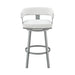 Lorin - 30" Bar Height Swivel Bar Stool - Silver / White - Simple Home Plus