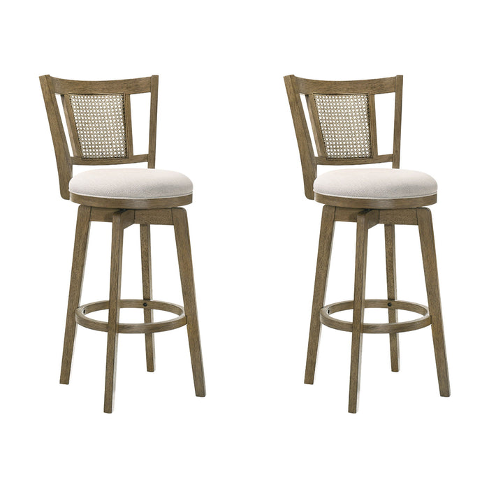 Isla - 26" Putty Brown Counter Height Rubberwood Swivel Barstool - Simple Home Plus